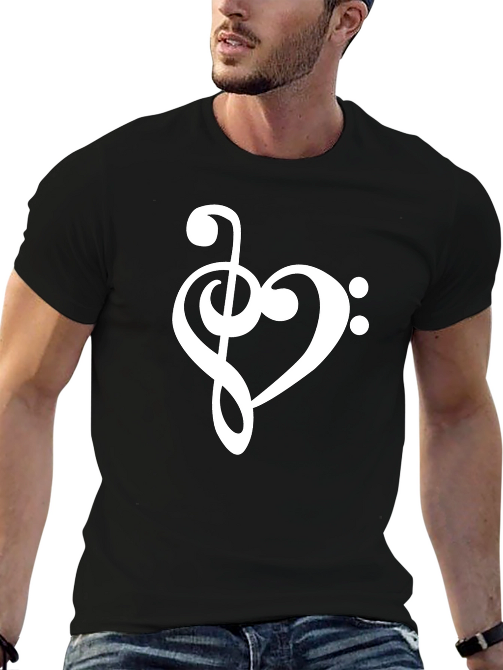 Musical Heart T-Shirt - Bass Clef Love
