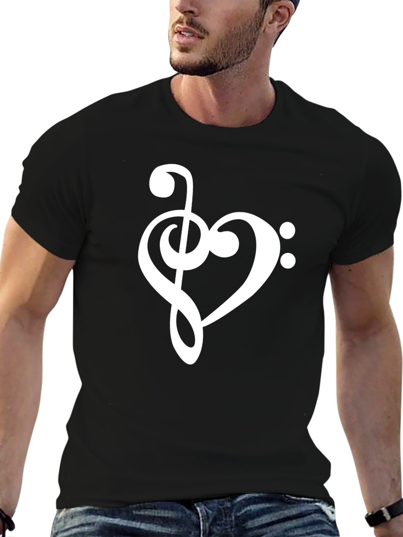 Musical Heart T-Shirt - Bass Clef Love