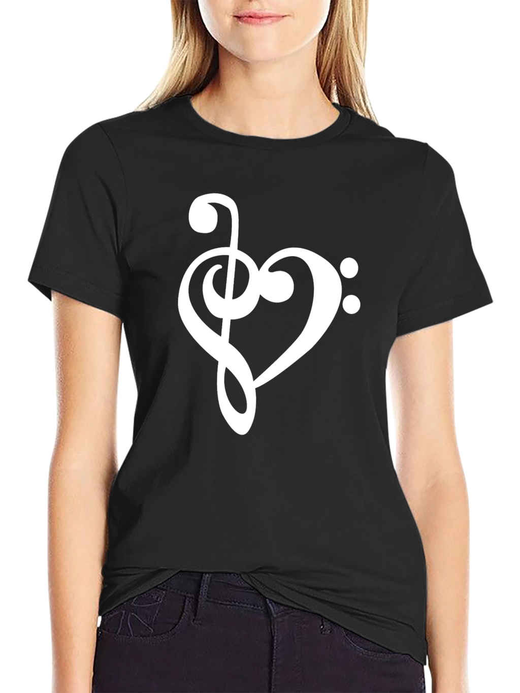 Musical Heart T-Shirt - Bass Clef Love