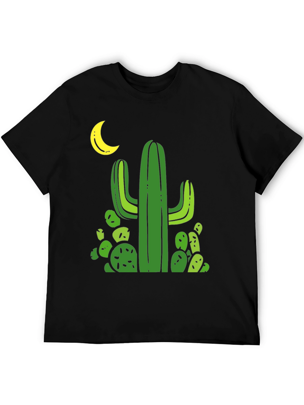 Cactus Moon Black T-Shirt - Desert Vibes