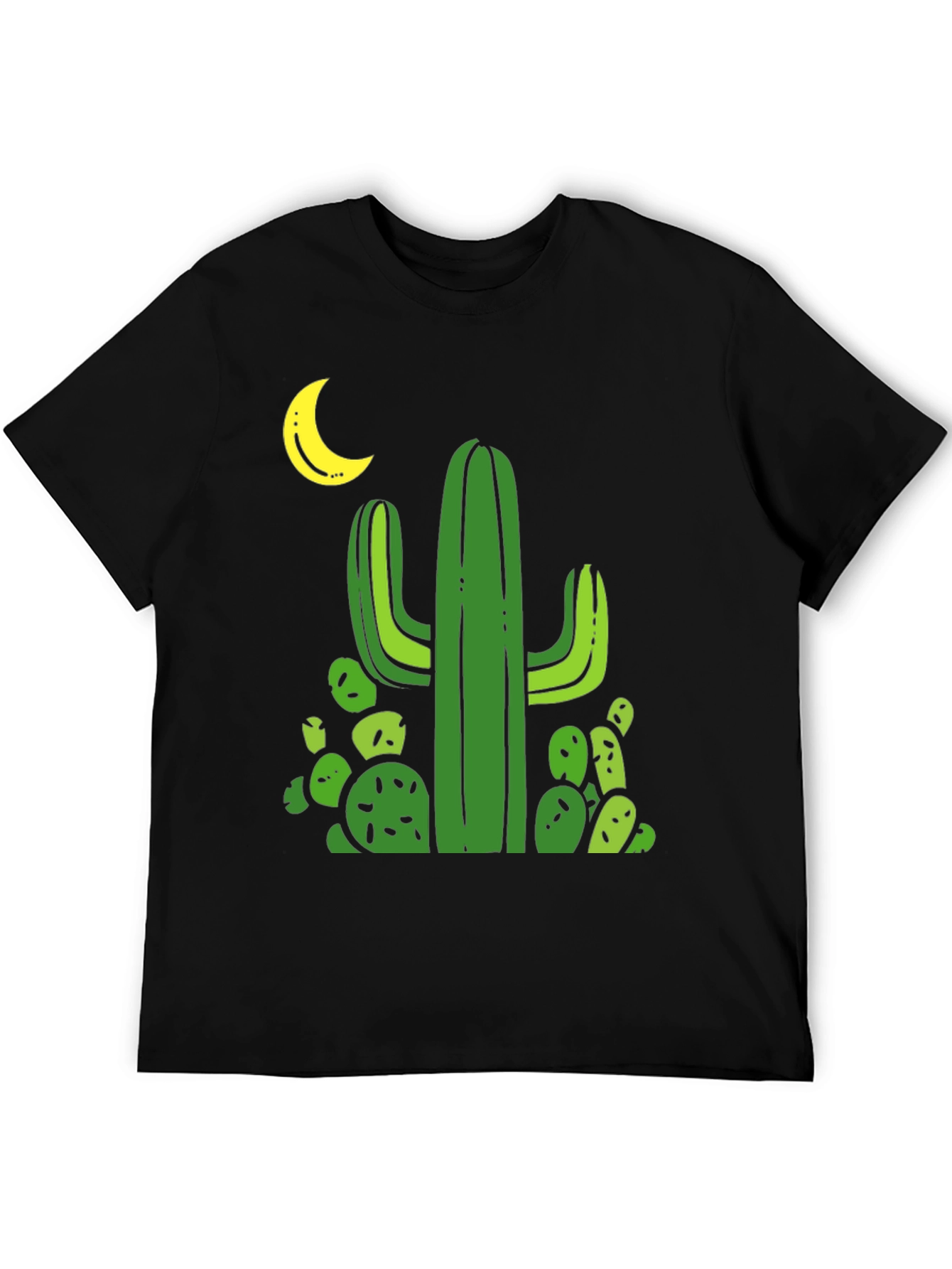 Cactus Moon Black T-Shirt - Desert Vibes