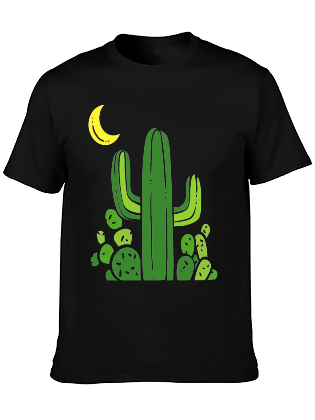 Cactus Moon Black T-Shirt - Desert Vibes