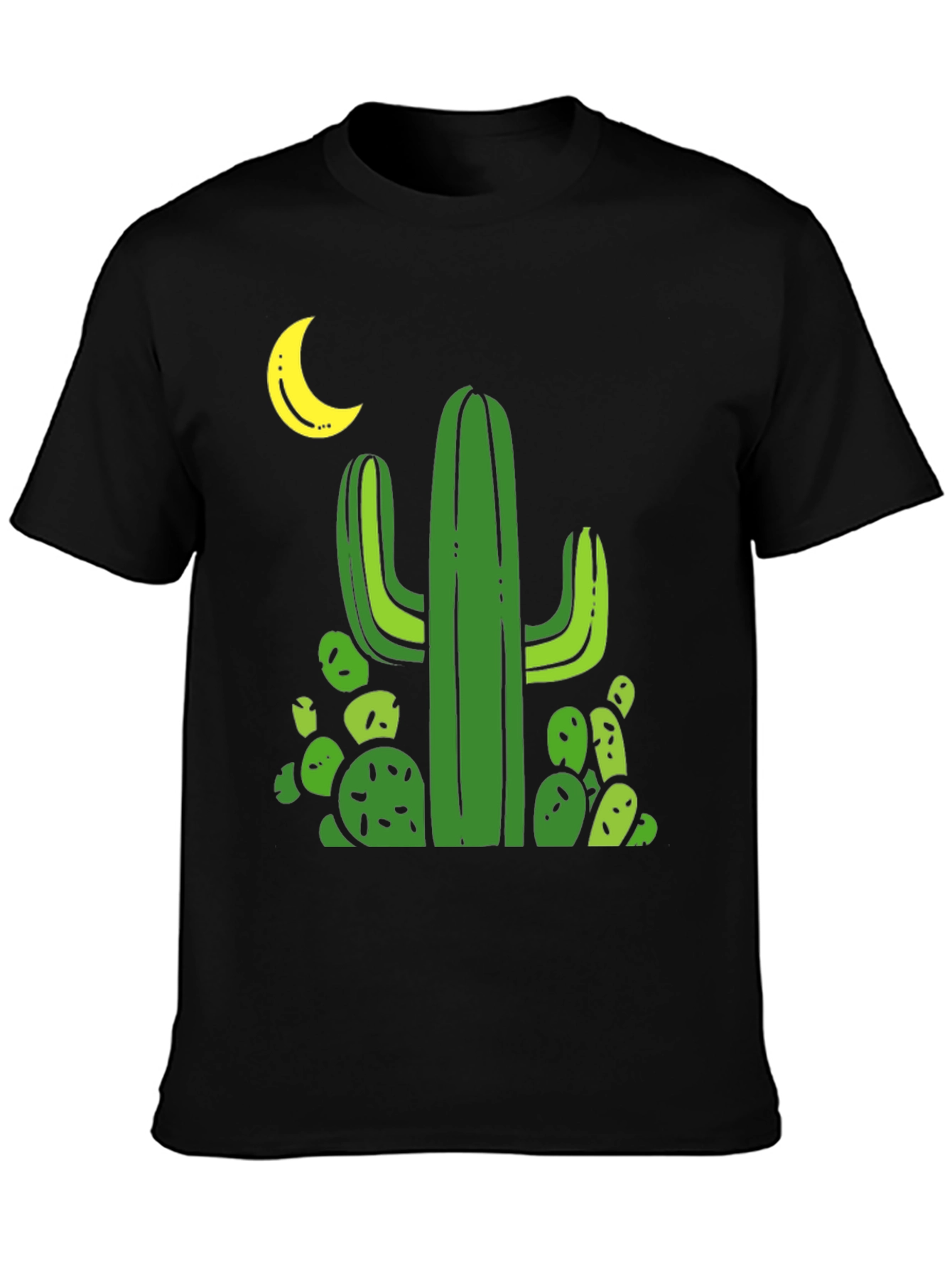 Cactus Moon Black T-Shirt - Desert Vibes