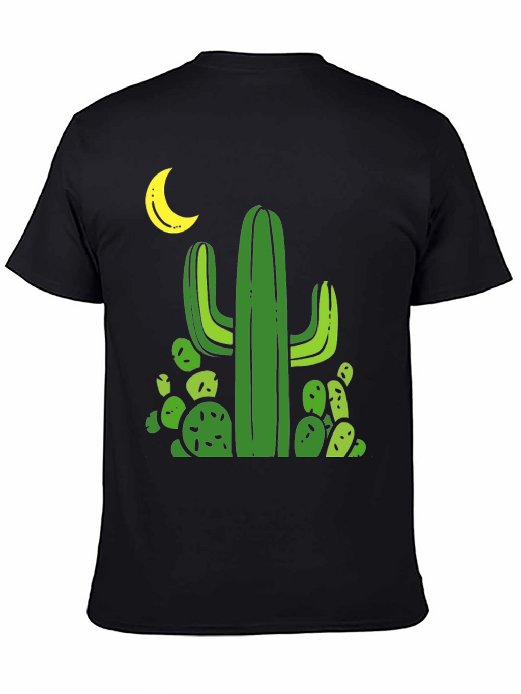 Cactus Moon Black T-Shirt - Desert Vibes