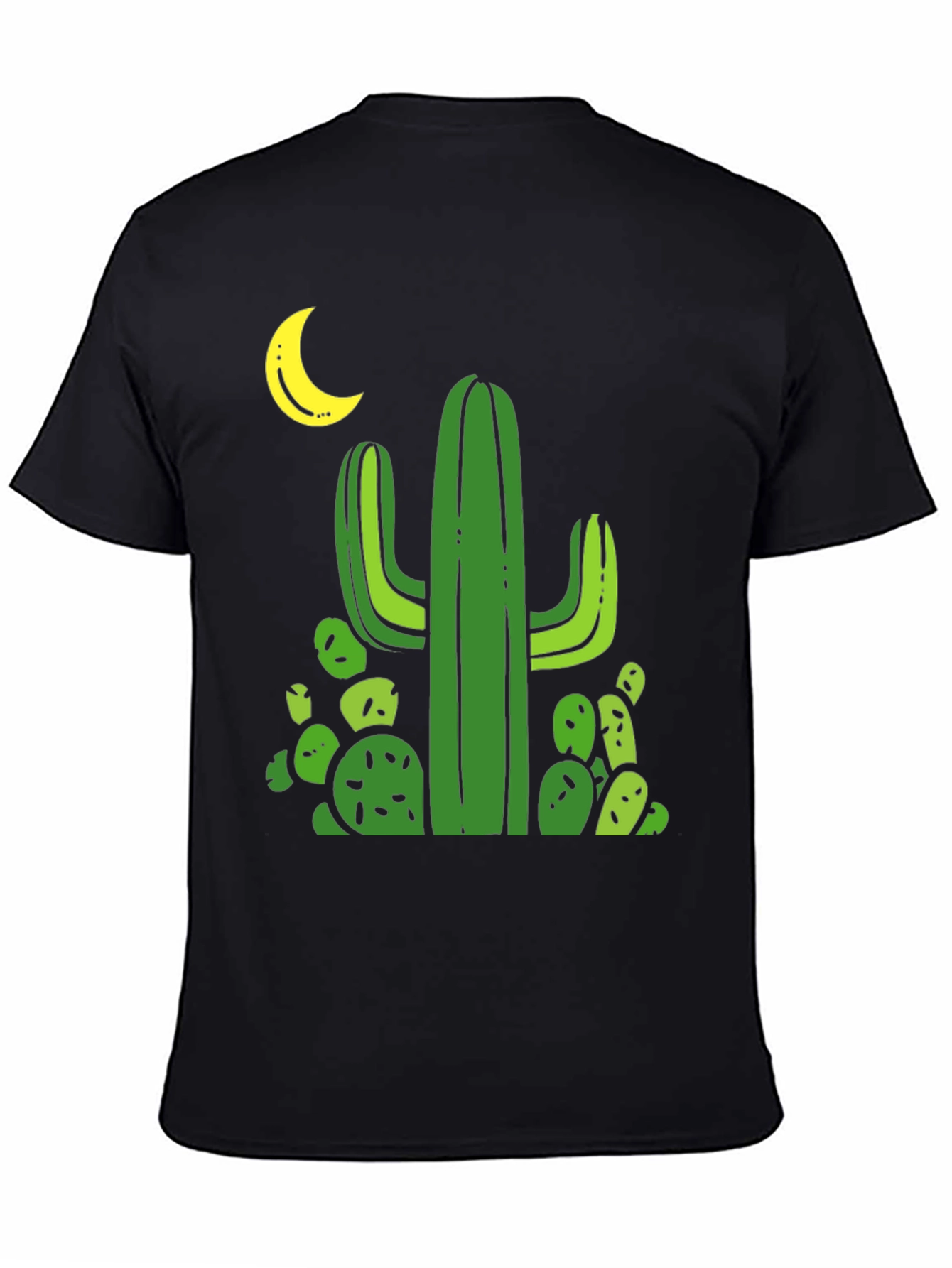 Cactus Moon Black T-Shirt - Desert Vibes