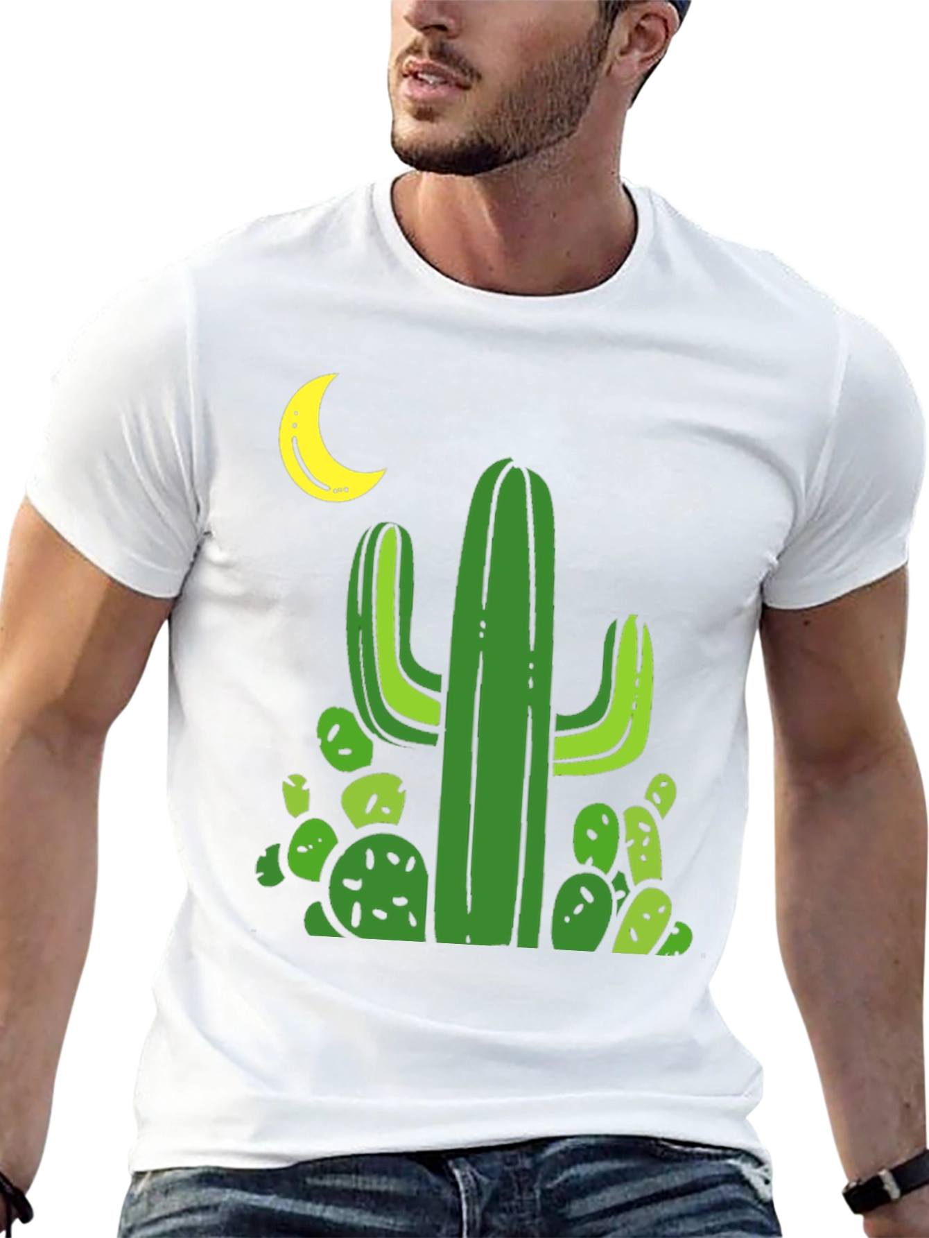 Cactus Moon Black T-Shirt - Desert Vibes