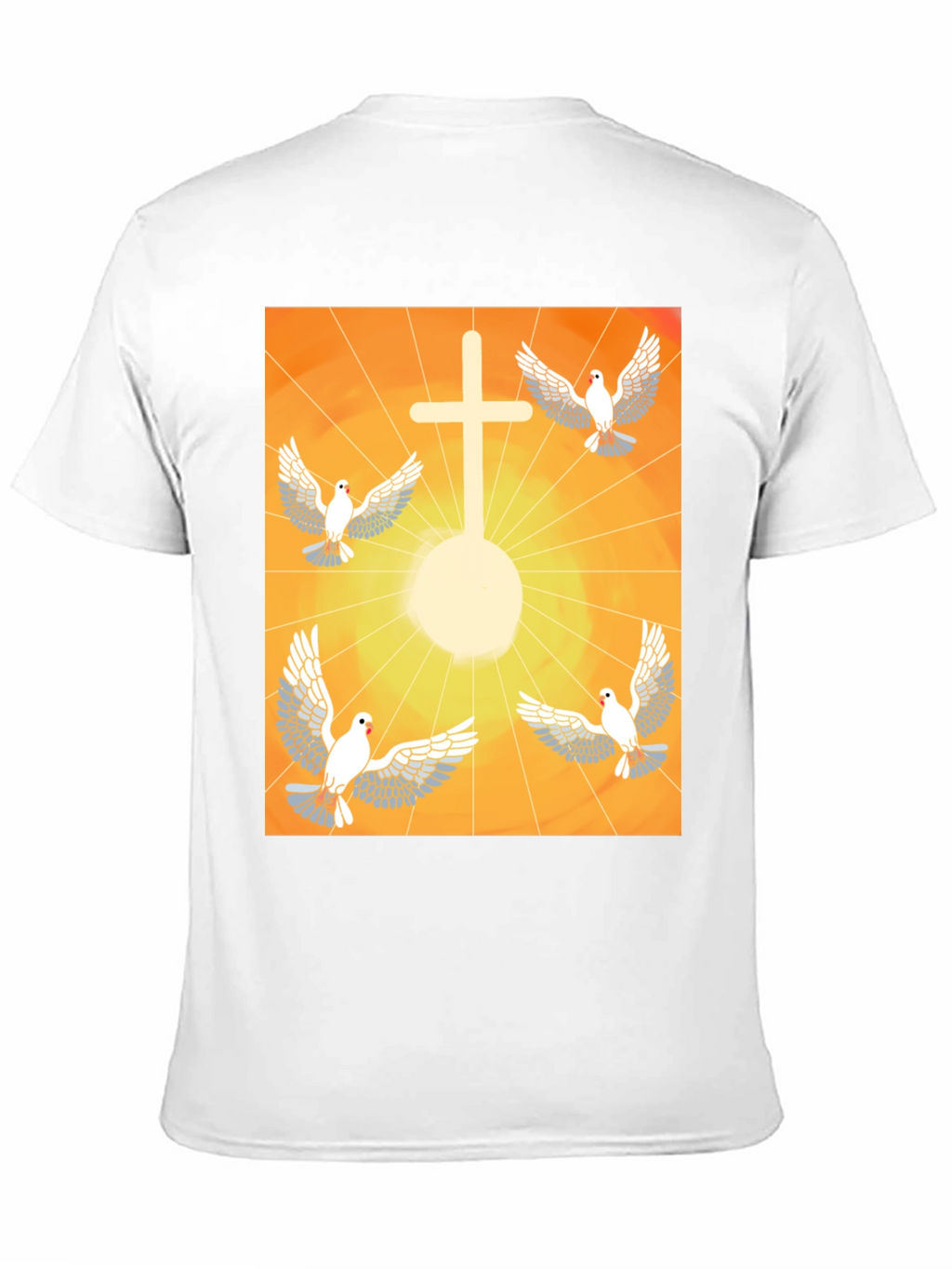 Doves & Cross Graphic Tee - Religious T-Shirt