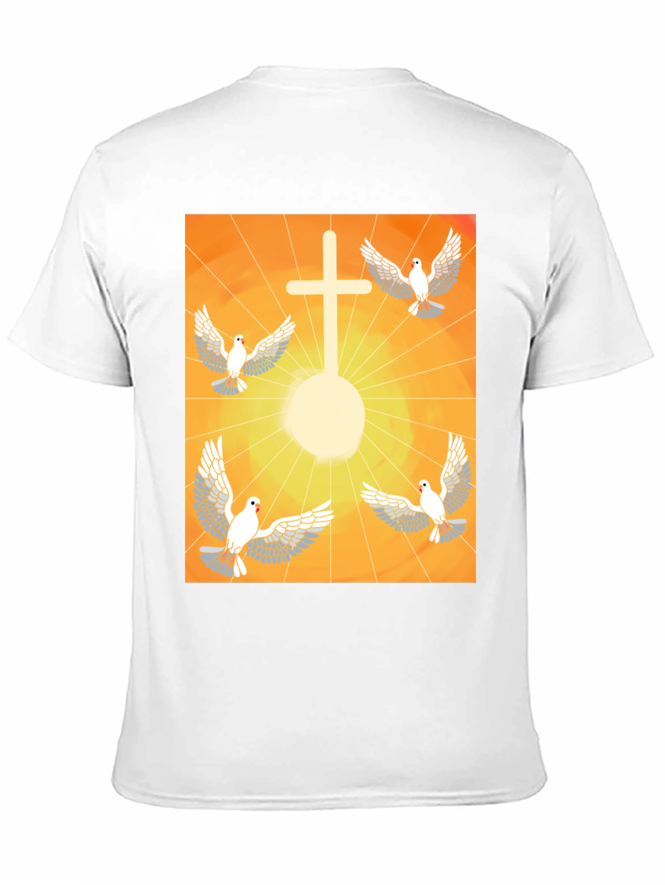 Doves & Cross Graphic Tee - Religious T-Shirt