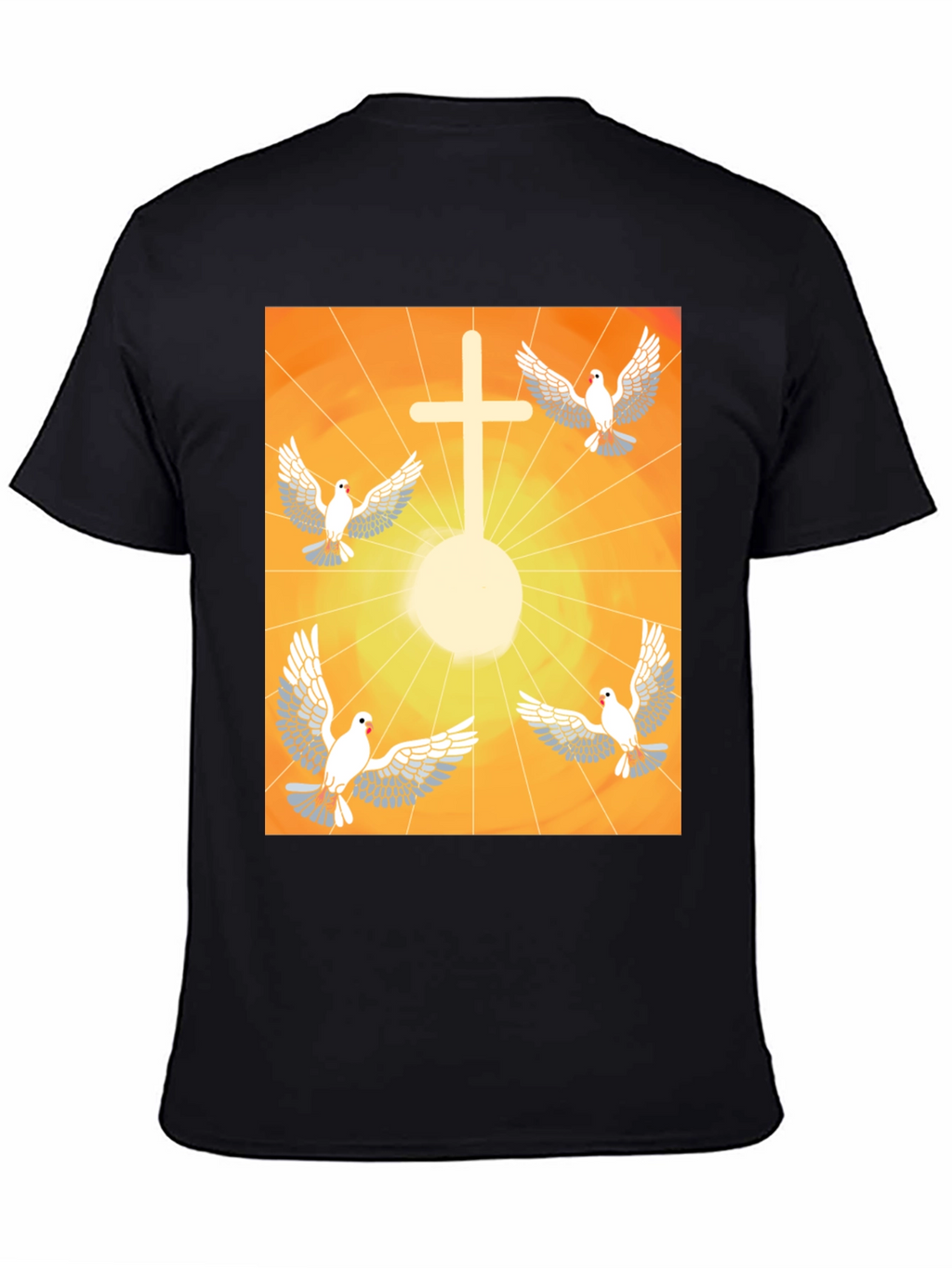 Doves & Cross Graphic Tee - Religious T-Shirt