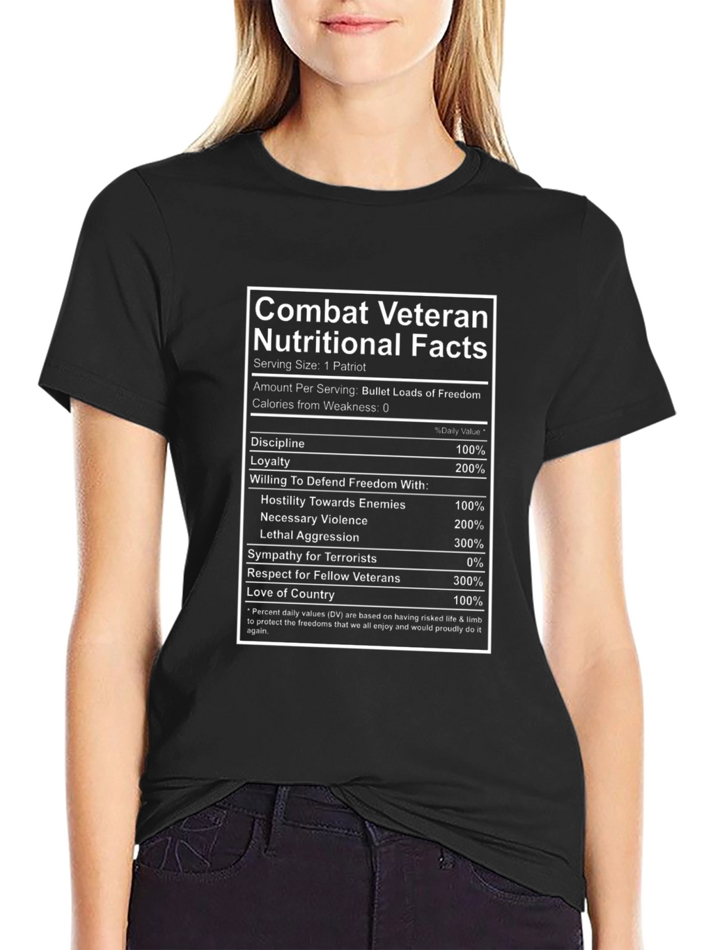 Combat Veteran Nutritional Facts T-Shirt