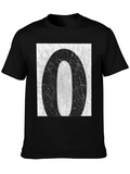 Abstract 0 Graphic Tee - Black Cotton Casual T-Shirt