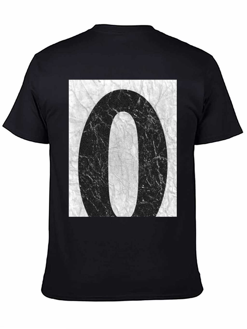 Abstract 0 Graphic Tee - Black Cotton Casual T-Shirt