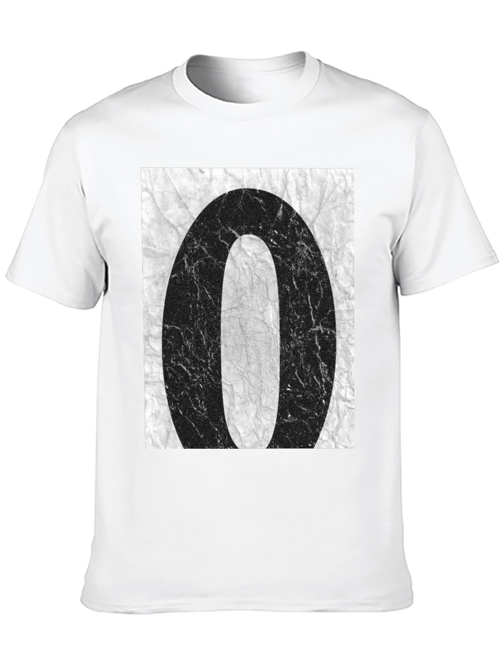 Abstract 0 Graphic Tee - Black Cotton Casual T-Shirt