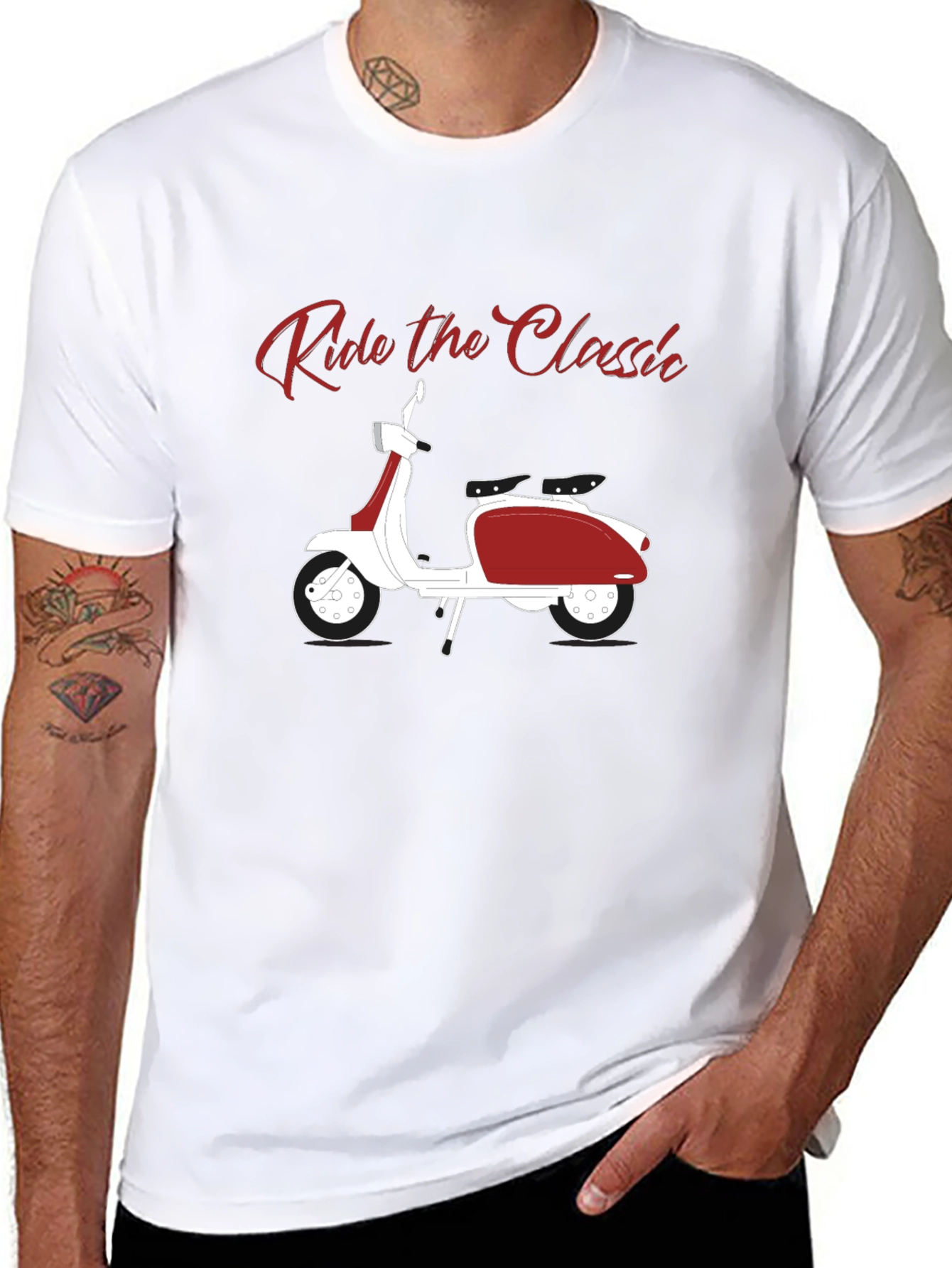 Ride the Classic Scooter T-Shirt - Retro Style Black Tee