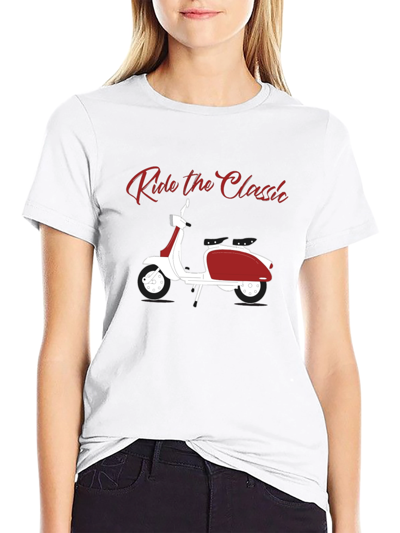 Ride the Classic Scooter T-Shirt - Retro Style Black Tee