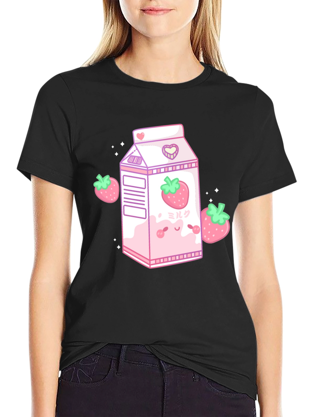 Kawaii Strawberry Milk T-Shirt - Cute Anime Style