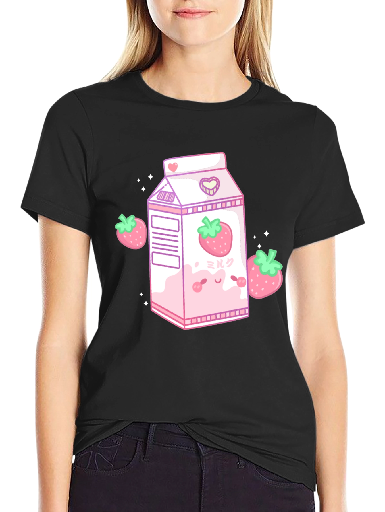 Kawaii Strawberry Milk T-Shirt - Cute Anime Style