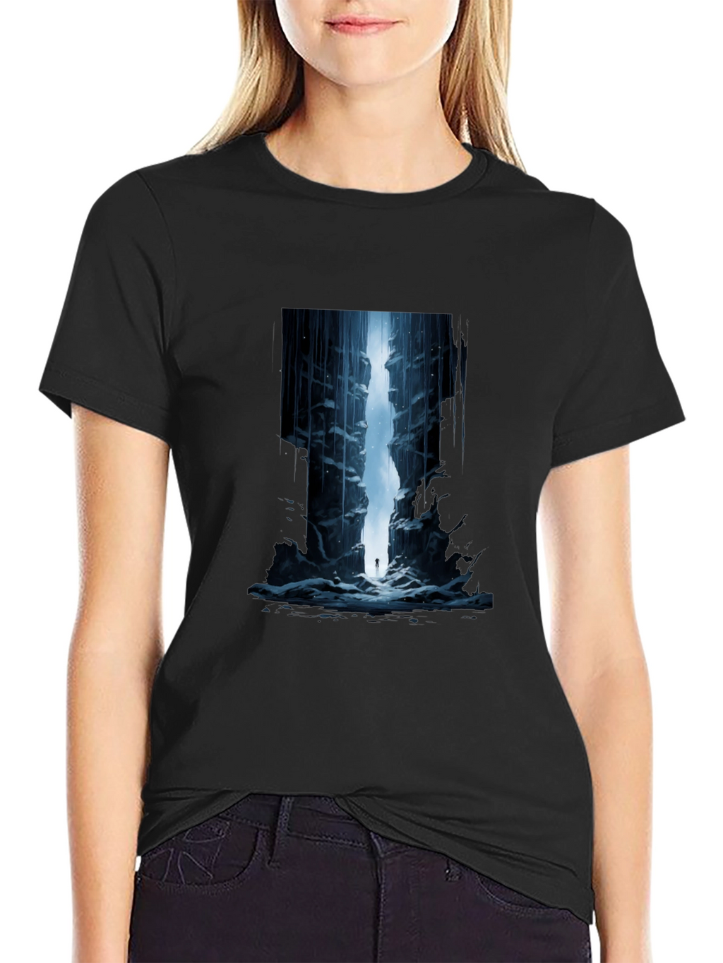 Mystic Canyon Graphic Tee - Black Cotton Comfort