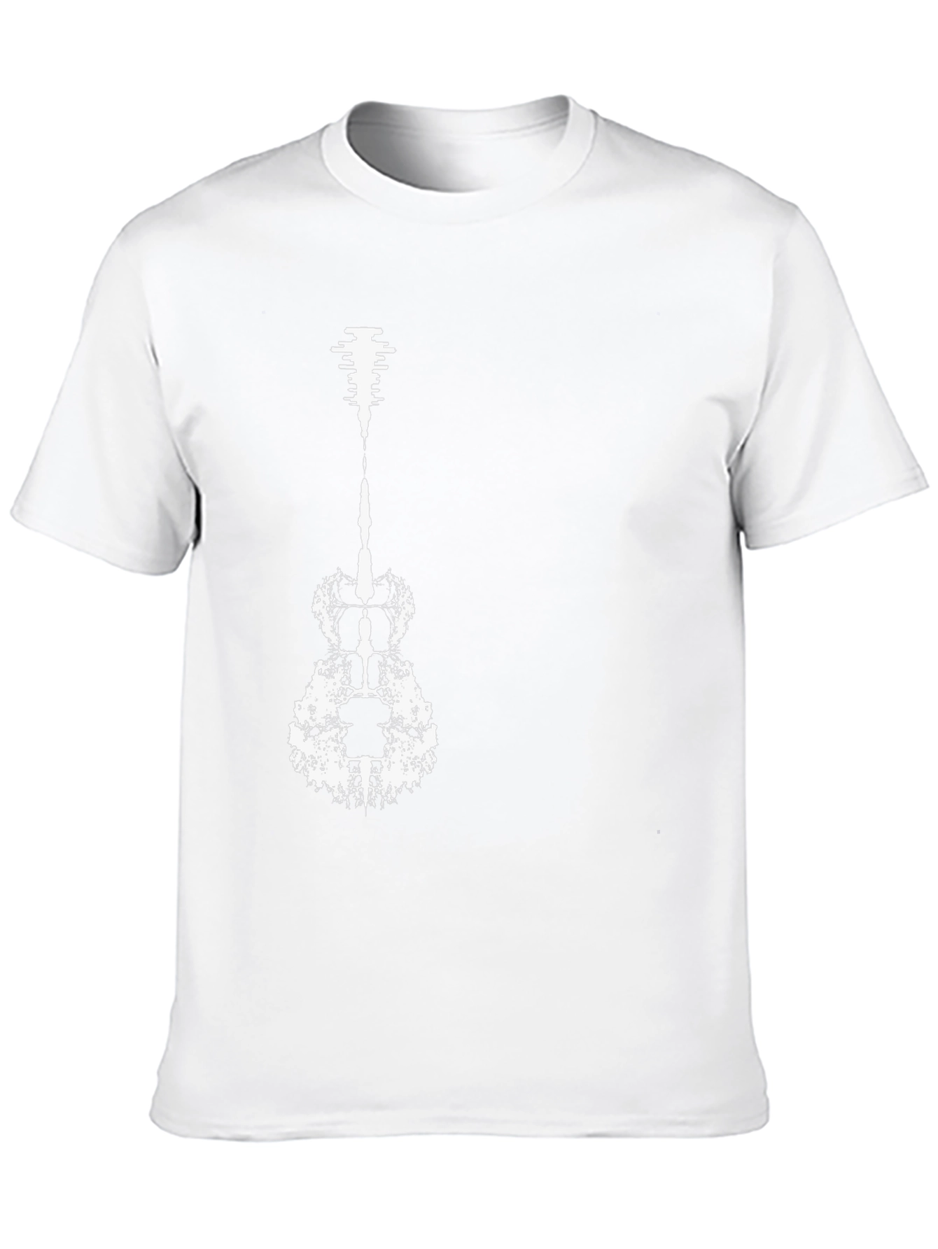 Abstract Guitar Graphic Tee - Modern Black T-Shirt