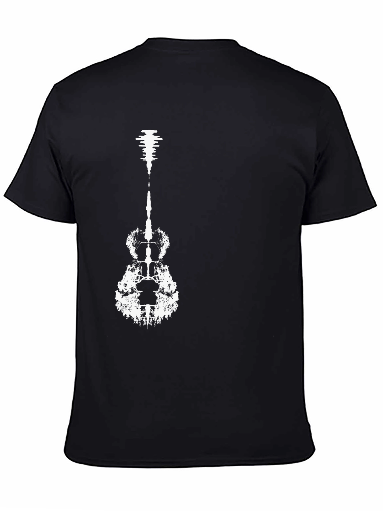 Abstract Guitar Graphic Tee - Modern Black T-Shirt