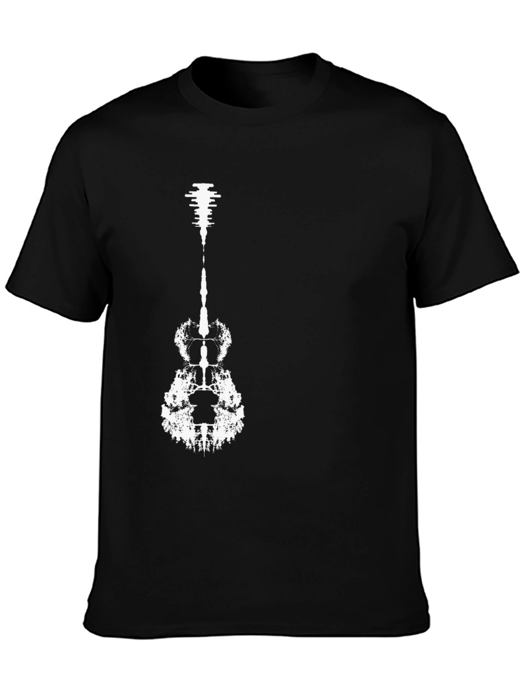 Abstract Guitar Graphic Tee - Modern Black T-Shirt