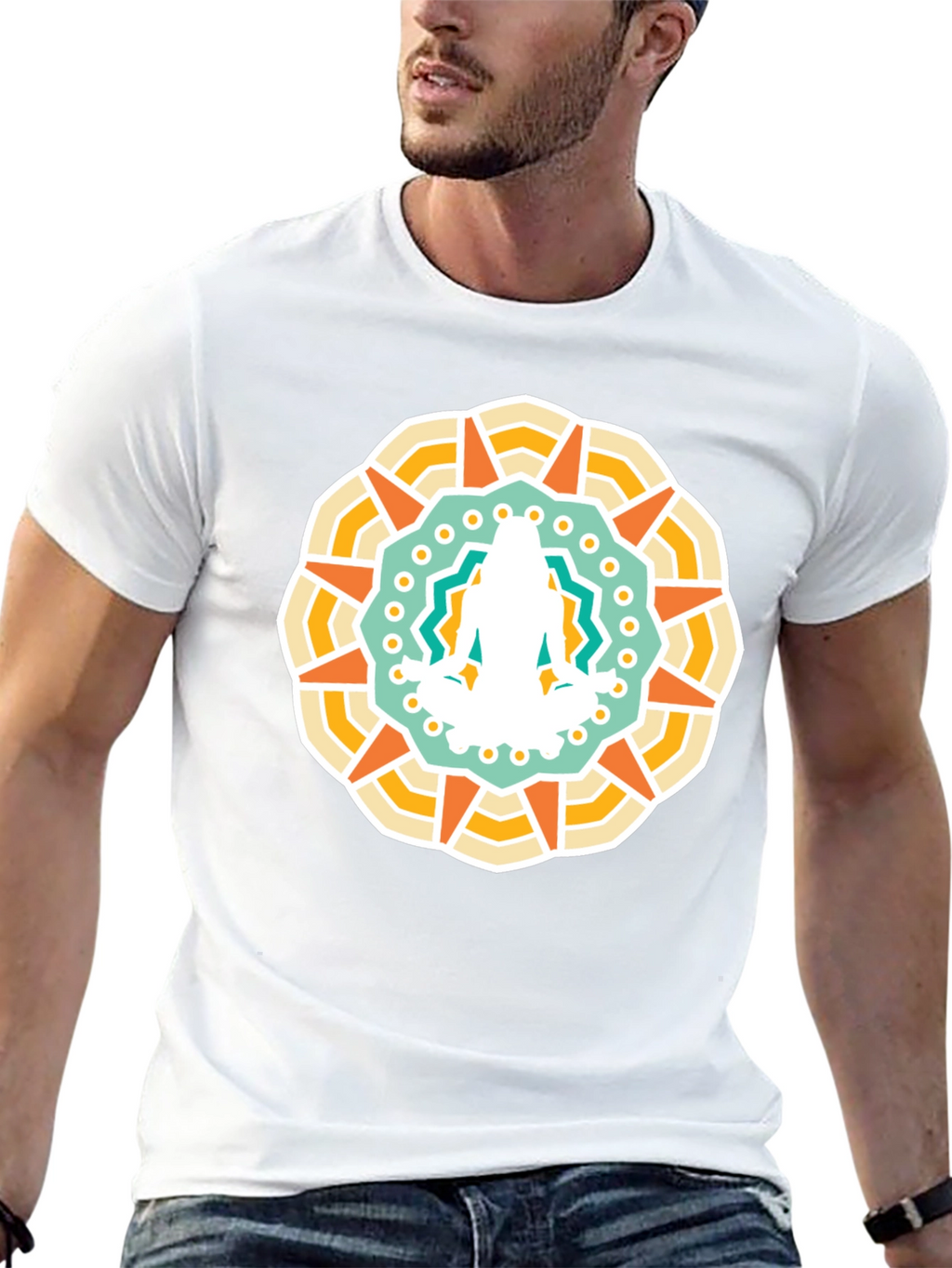 Mandala Yoga Meditation Graphic Black T-Shirt