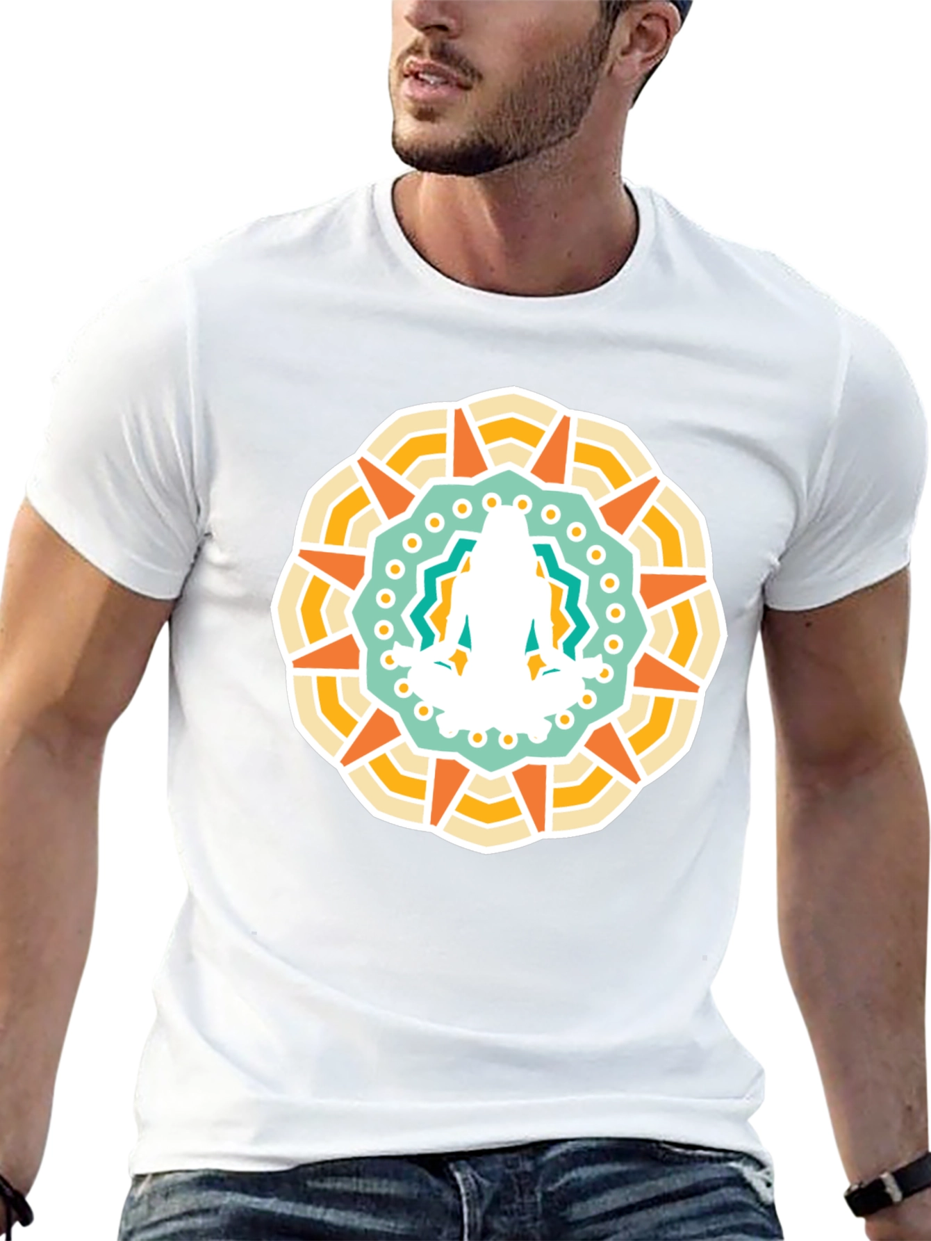 Mandala Yoga Meditation Graphic Black T-Shirt