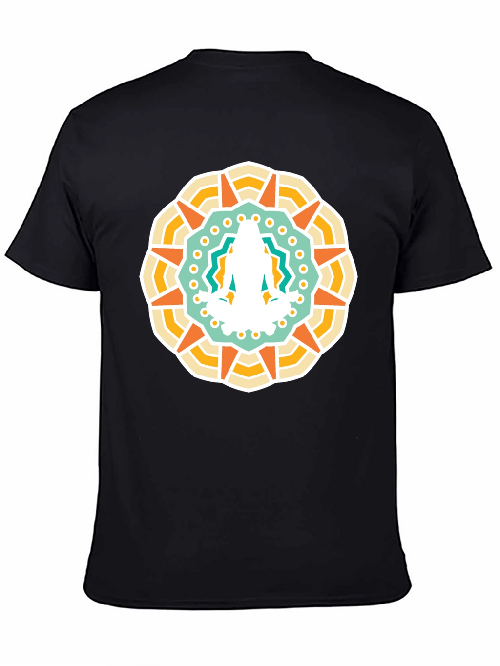 Mandala Yoga Meditation Graphic Black T-Shirt