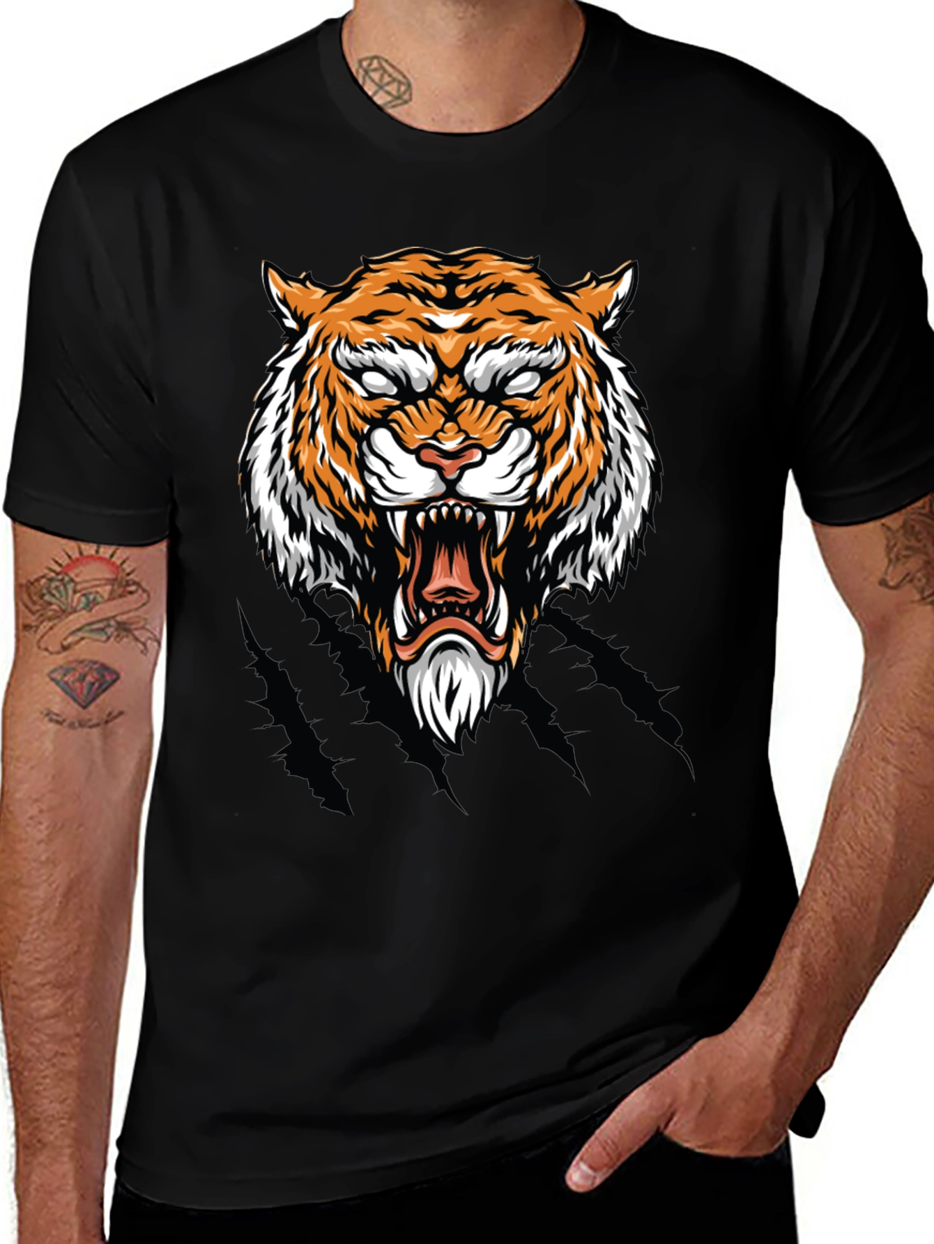 Roaring Tiger Graphic Tee - Cool Animal Design