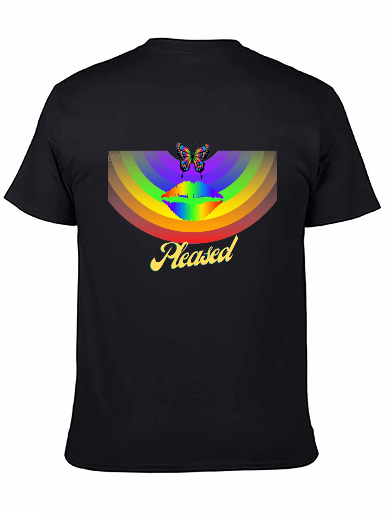 Rainbow Butterfly Pleased Graphic T-Shirt