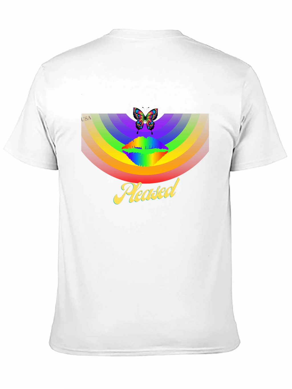 Rainbow Butterfly Pleased Graphic T-Shirt