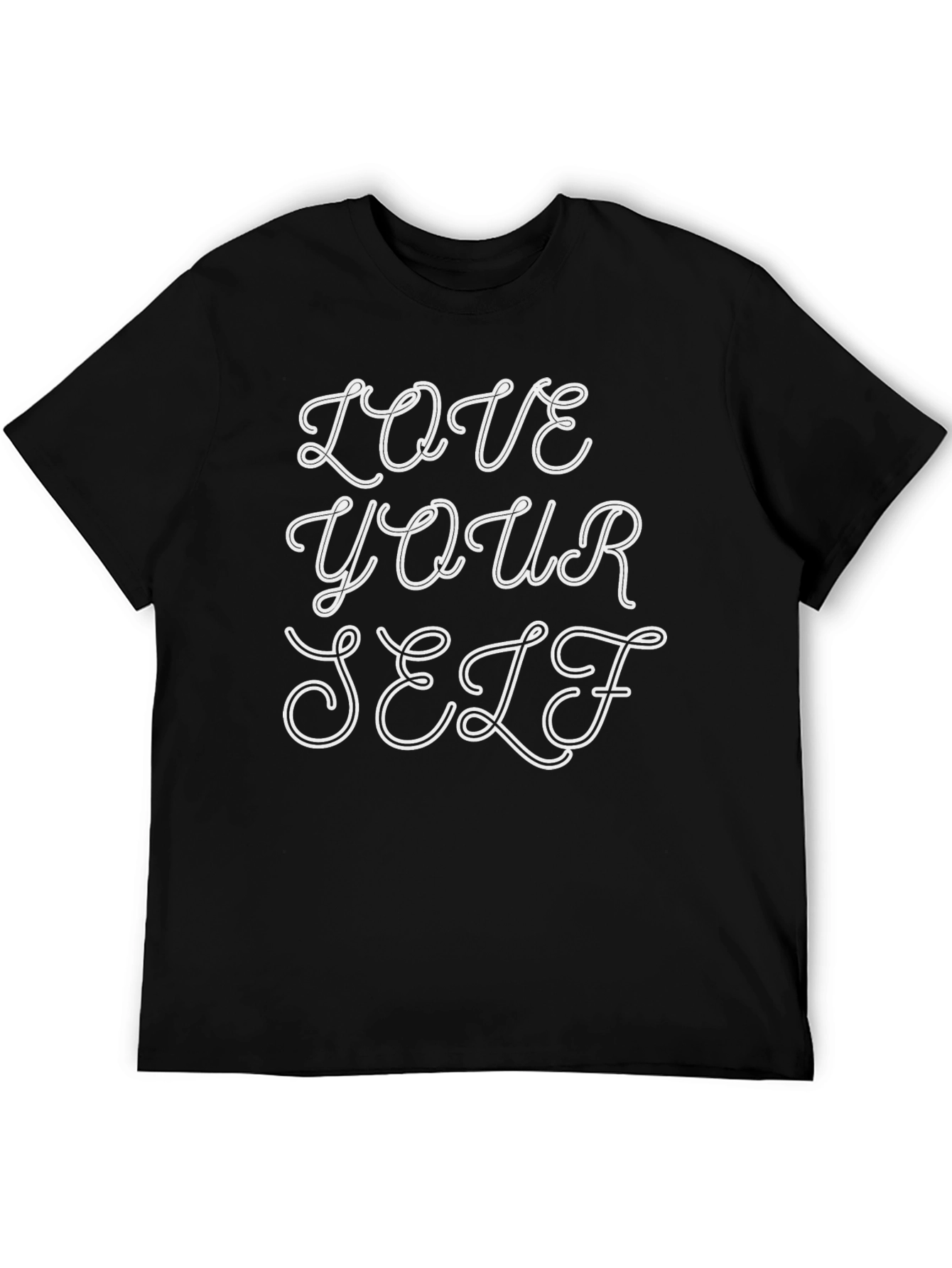 Love Yourself Black Tee - Positive Vibes