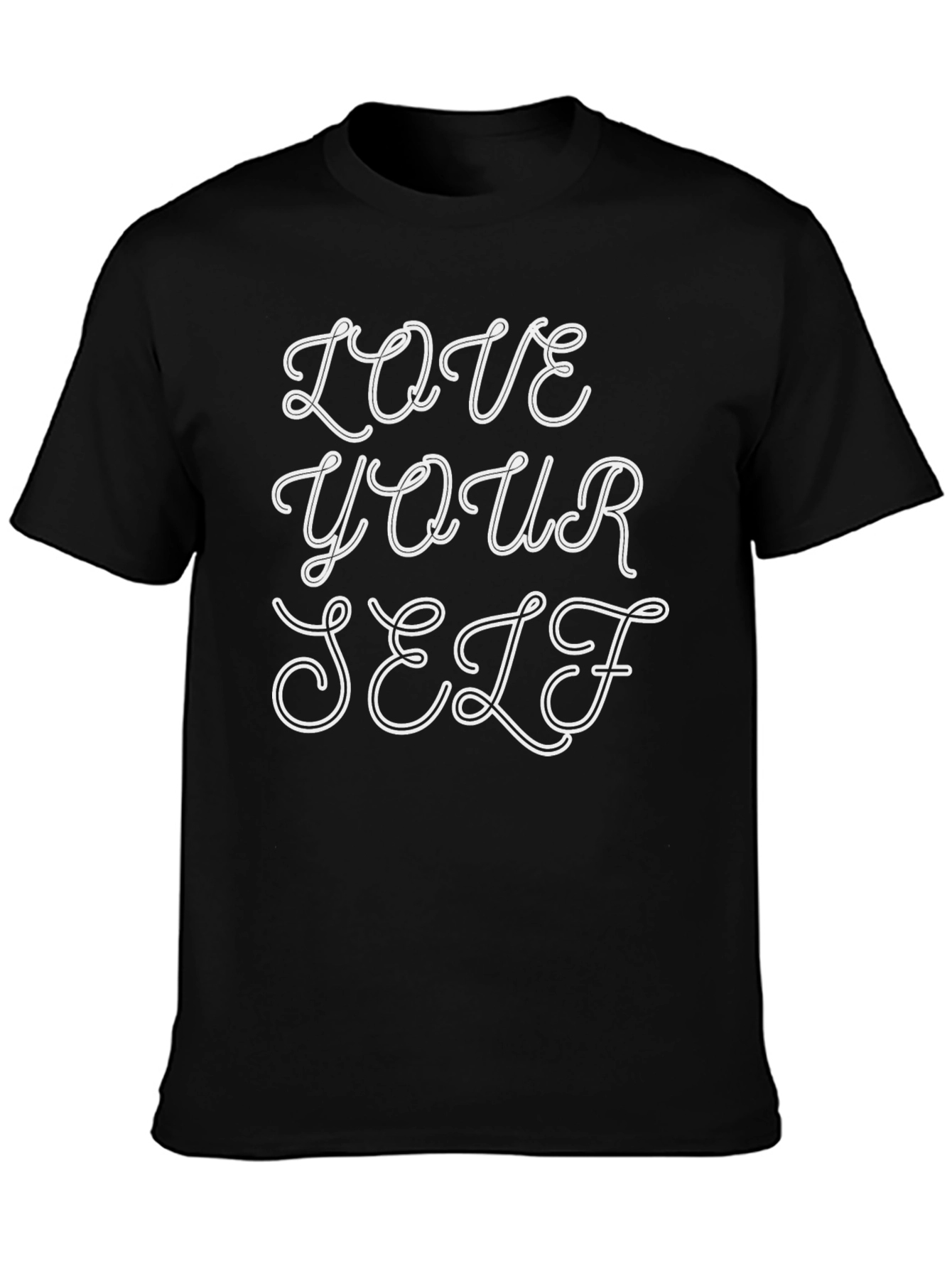 Love Yourself Black Tee - Positive Vibes