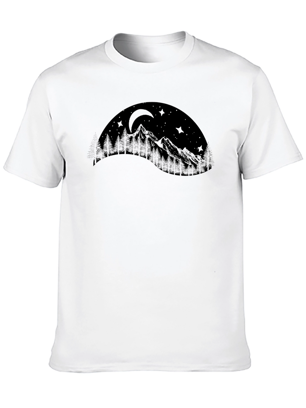 Mountainscape Graphic Black T-Shirt