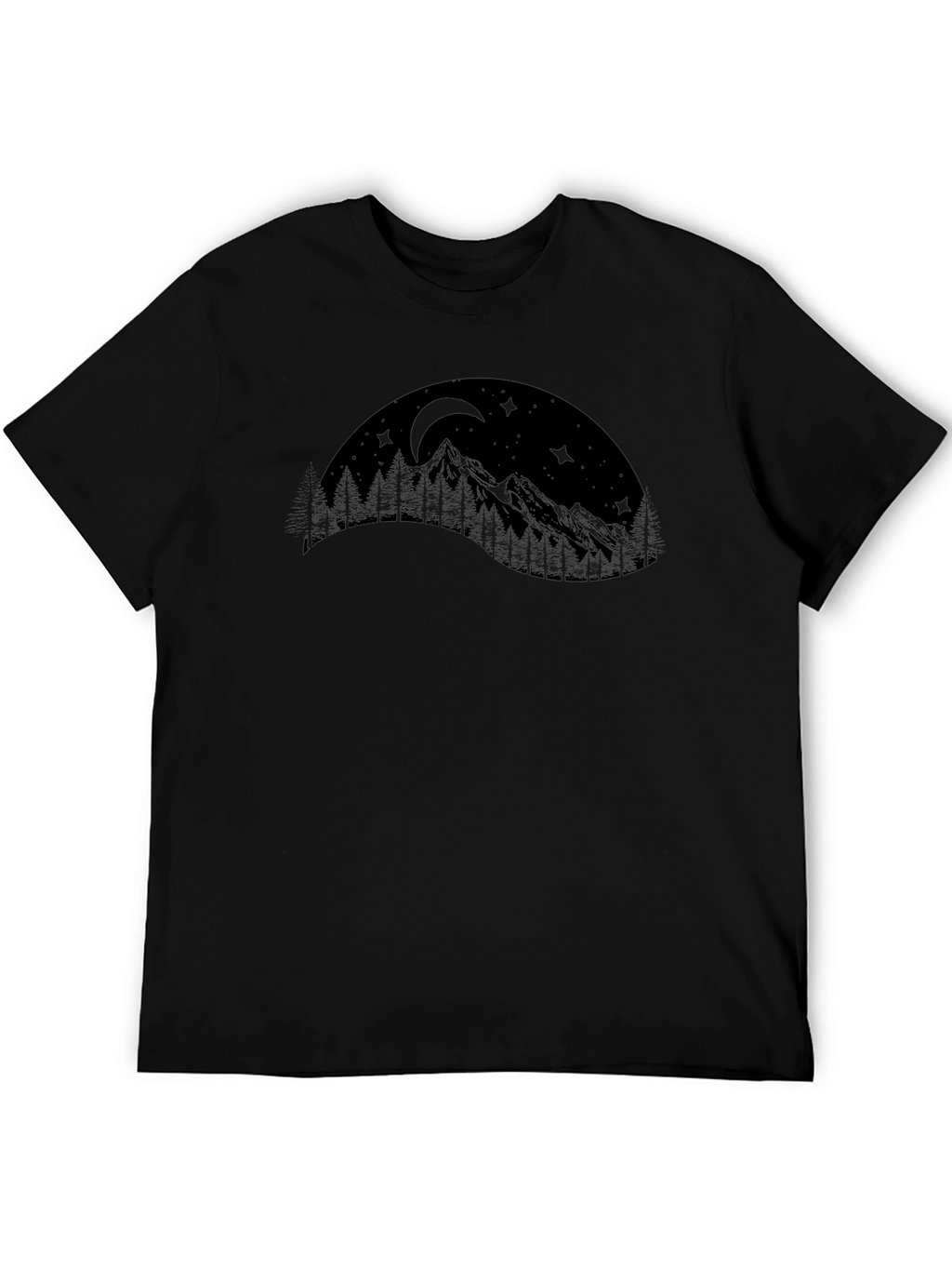 Mountainscape Graphic Black T-Shirt