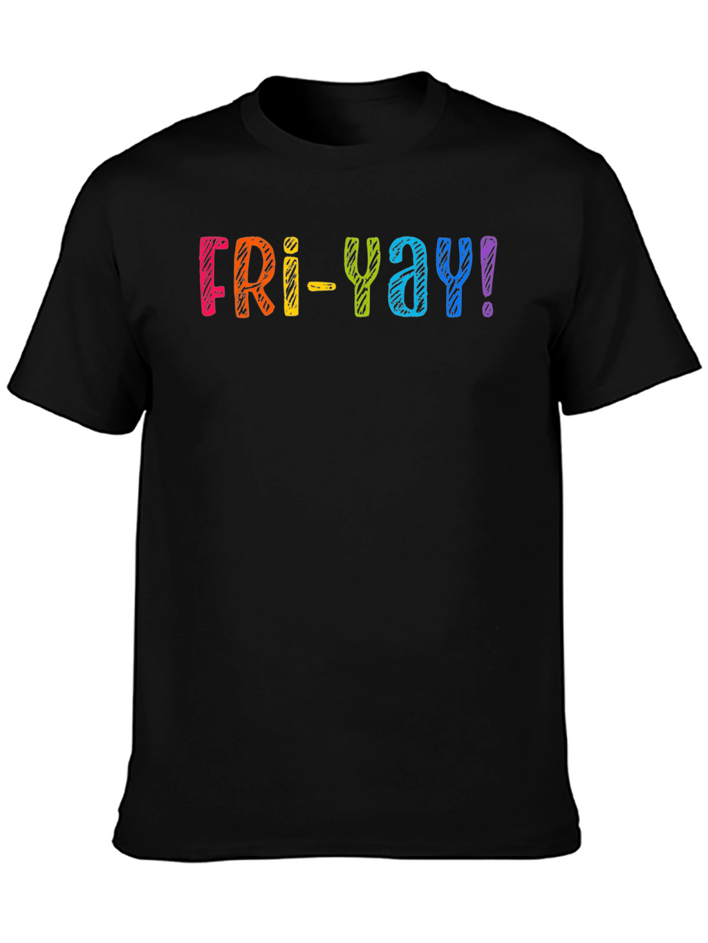 Fri-Yay! Rainbow Graphic T-Shirt - Casual Friday Fun