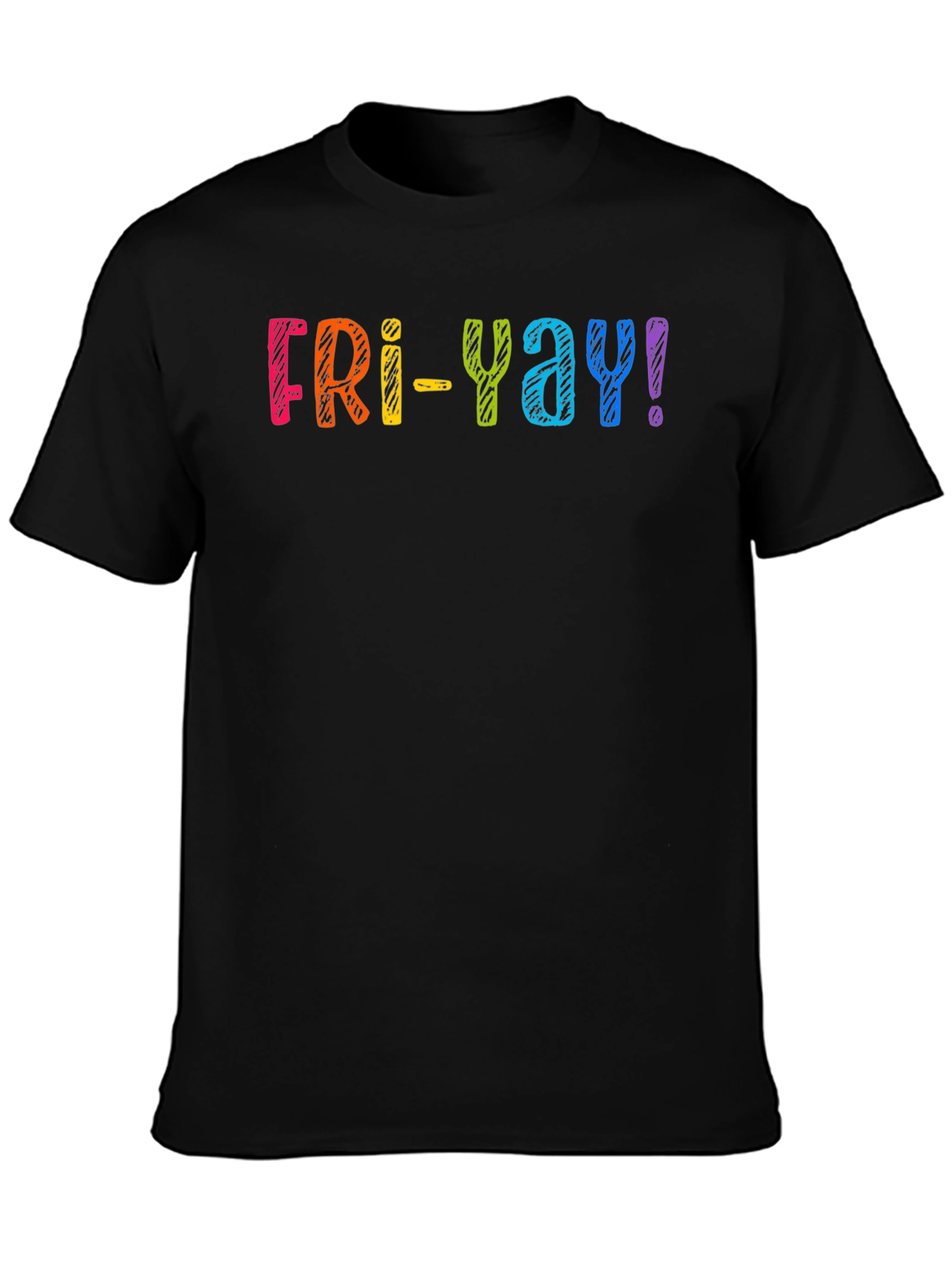 Fri-Yay! Rainbow Graphic T-Shirt - Casual Friday Fun