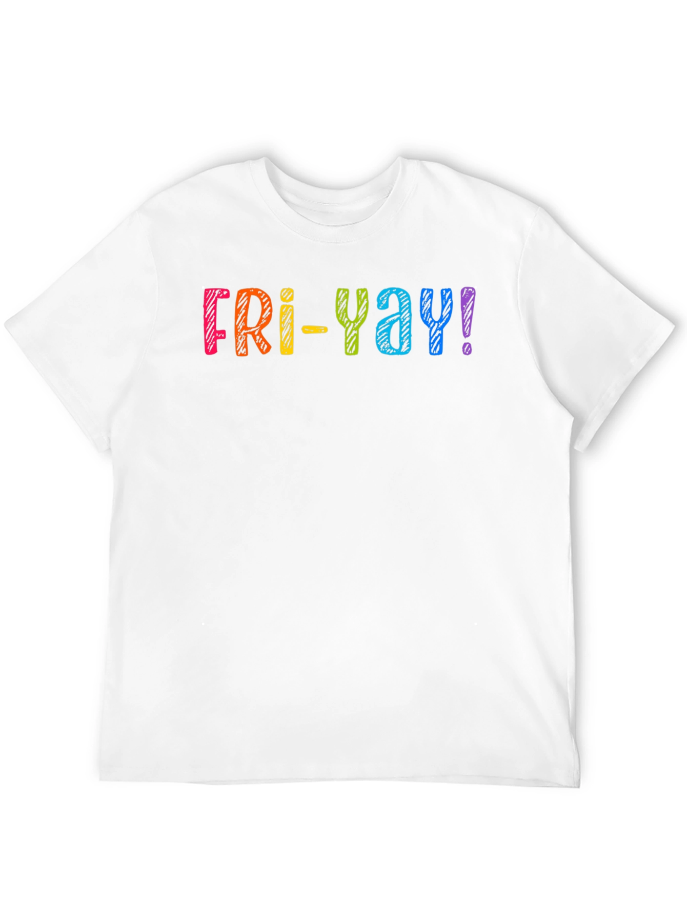 Fri-Yay! Rainbow Graphic T-Shirt - Casual Friday Fun