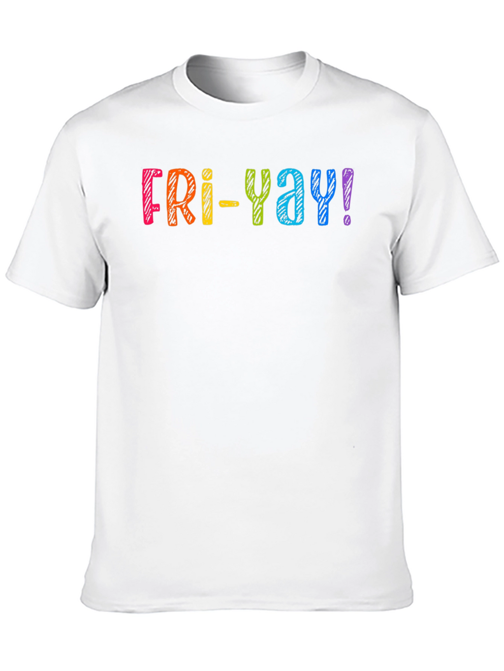 Fri-Yay! Rainbow Graphic T-Shirt - Casual Friday Fun