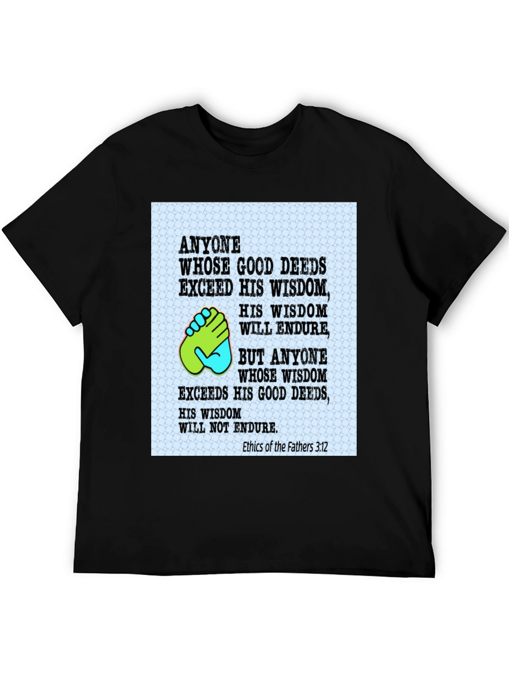 Wisdom & Deeds T-Shirt - Black Cotton Blend