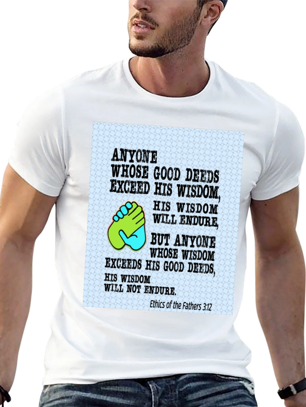 Wisdom & Deeds T-Shirt - Black Cotton Blend