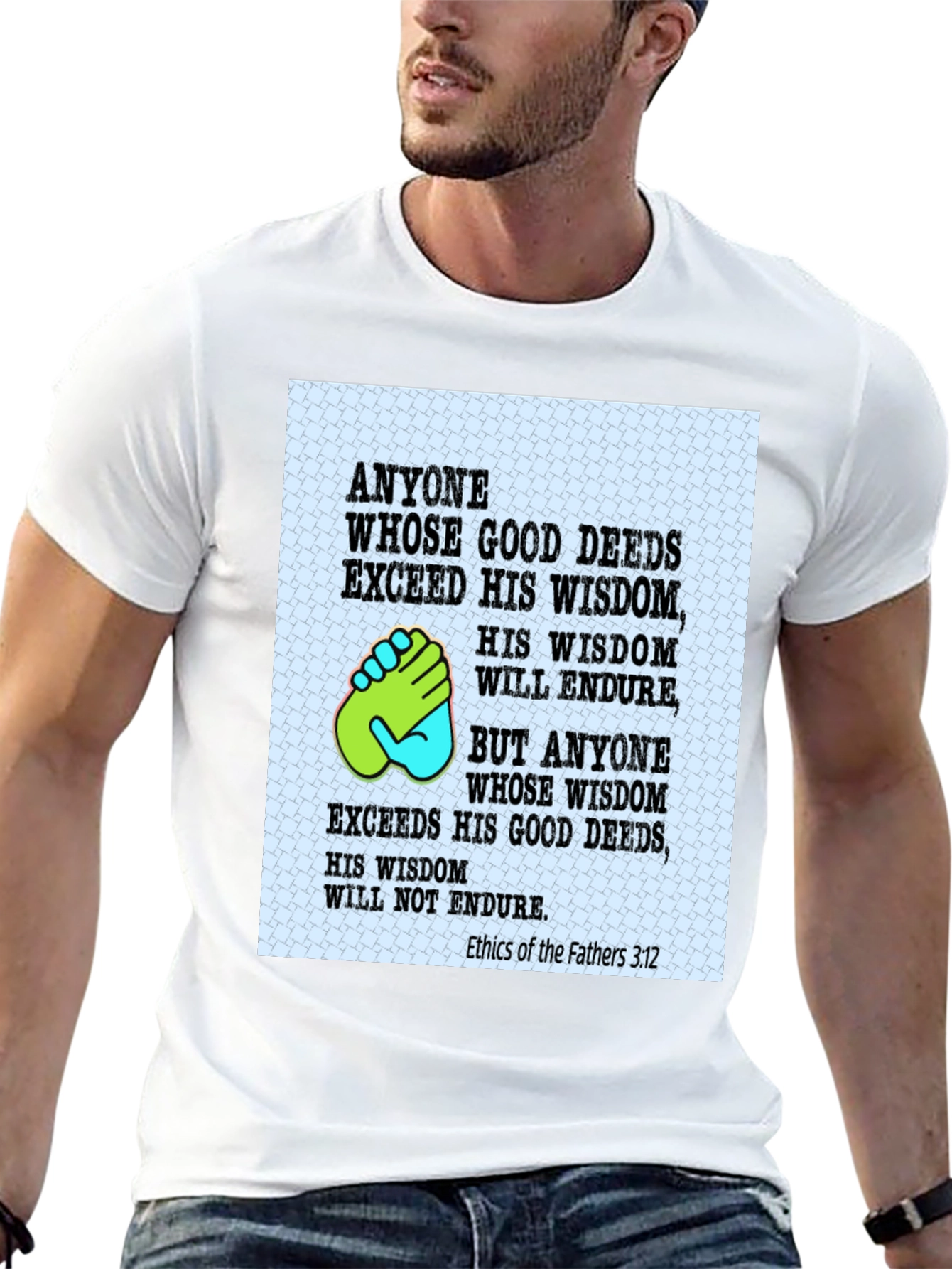 Wisdom & Deeds T-Shirt - Black Cotton Blend