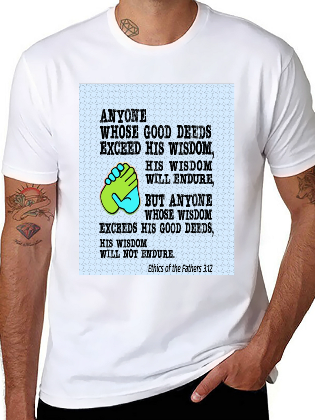 Wisdom & Deeds T-Shirt - Black Cotton Blend