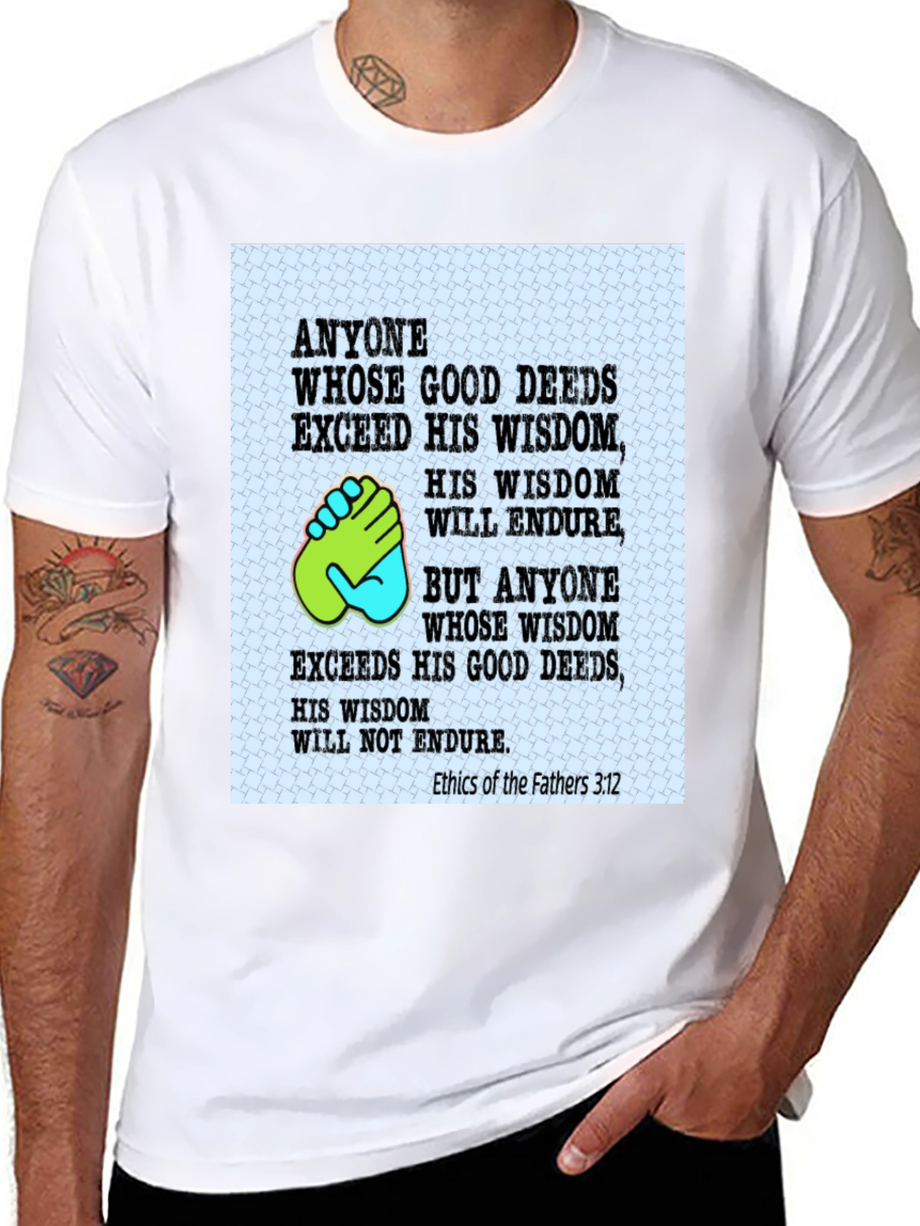 Wisdom & Deeds T-Shirt - Black Cotton Blend