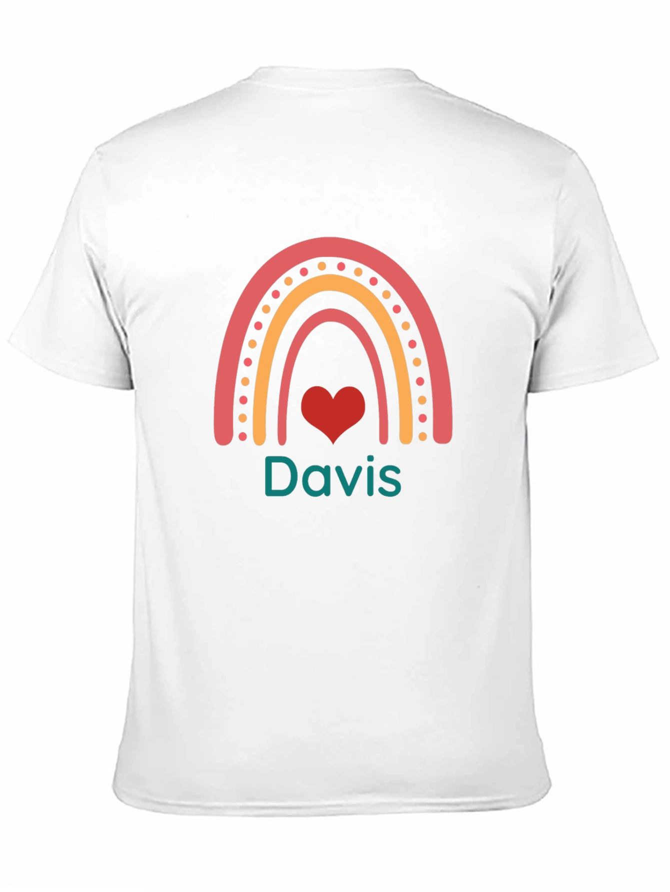 Davis Rainbow Heart Tee - Cute Personalized Shirt