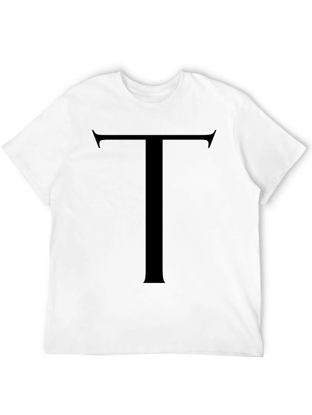 Bold Initial Tee - Classic Black Letter T Shirt