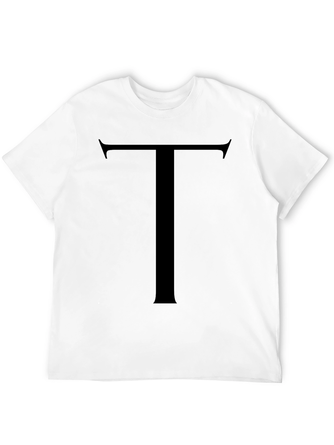 Bold Initial Tee - Classic Black Letter T Shirt