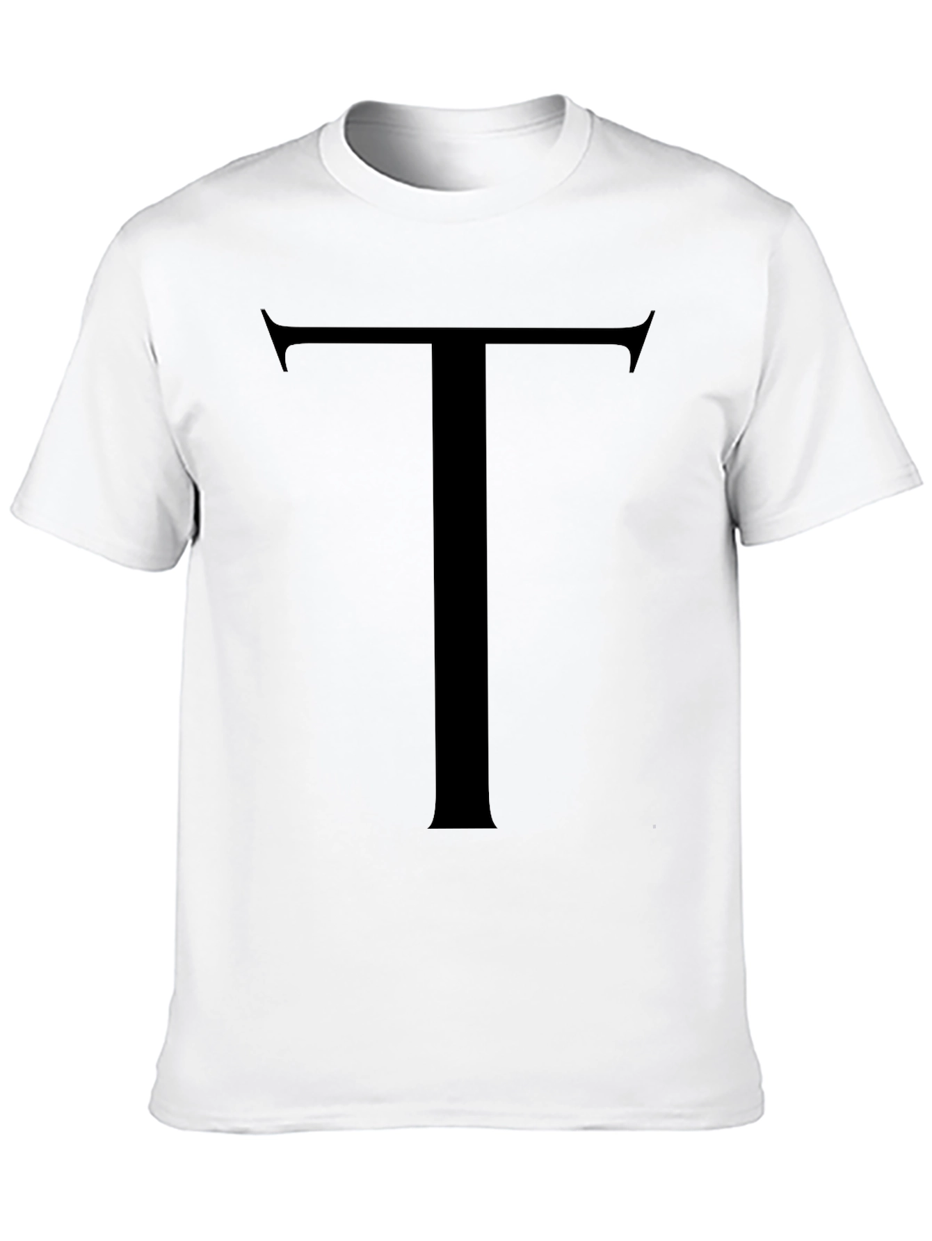 Bold Initial Tee - Classic Black Letter T Shirt