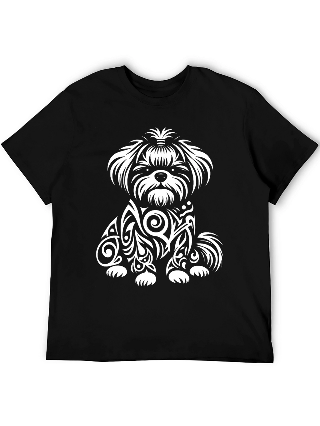Dog Tribal Art T-Shirt - Black