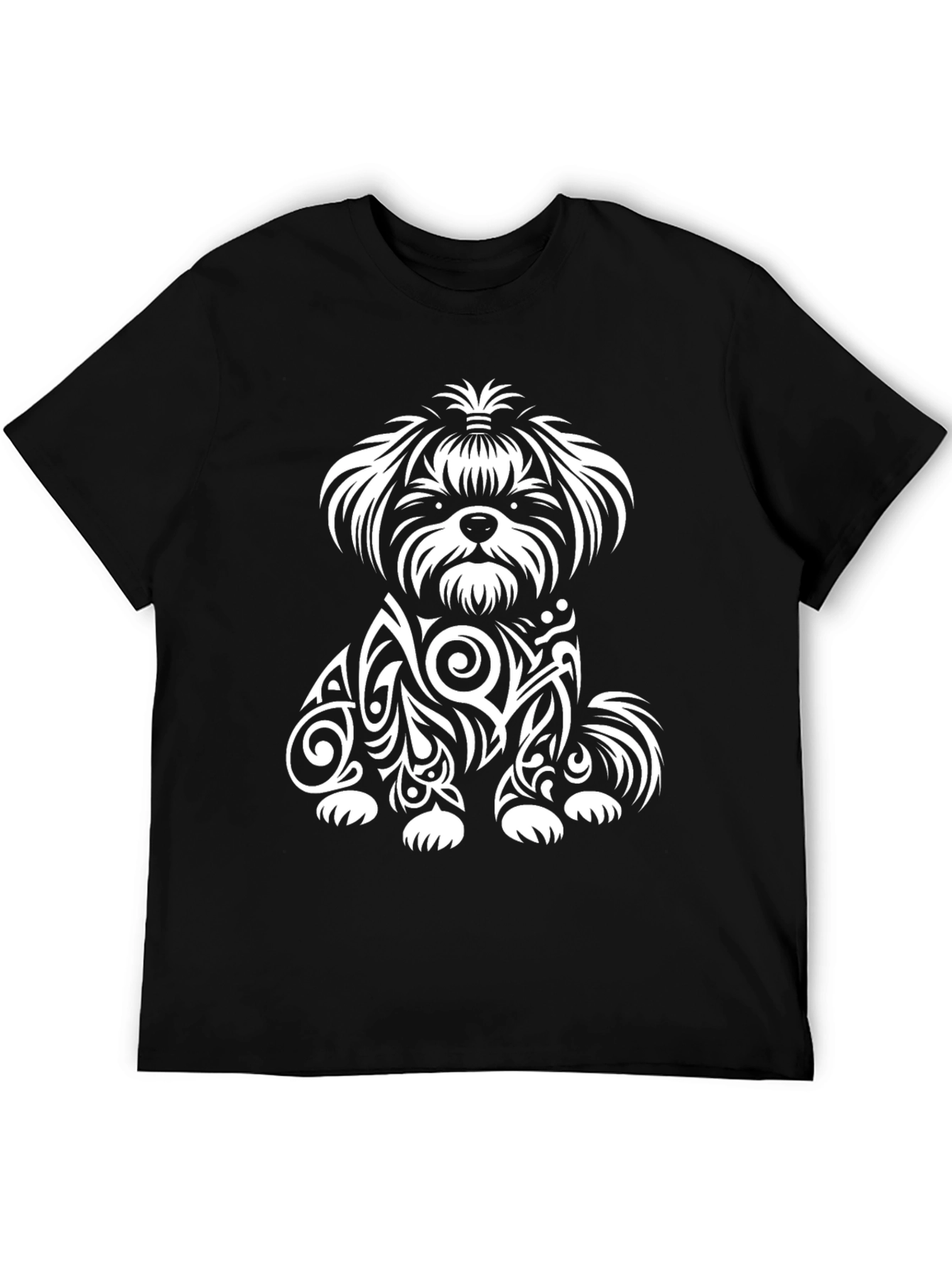 Dog Tribal Art T-Shirt - Black